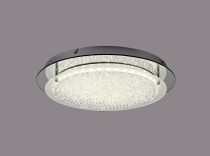 D0751  Gino Round Crystal 21W LED Flush Ceiling Light Silver